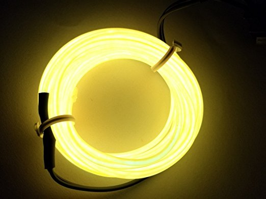 3M 9.6ft Flexible Neon Light EL Wire Rope Tube + Controller Amazingly Bright New Generation of Micro LEDs for Indoor and Outdoor