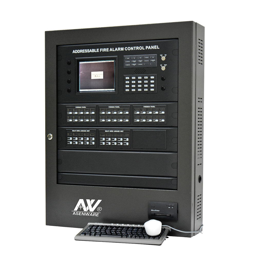 Addressable analog fire protection panel for applications in large fire alarm control systems