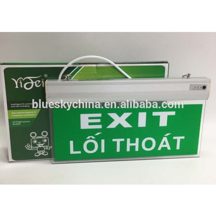 Professional Emergency Exit Sign lighting led rechargeable emergency exit sign light with CE certificate