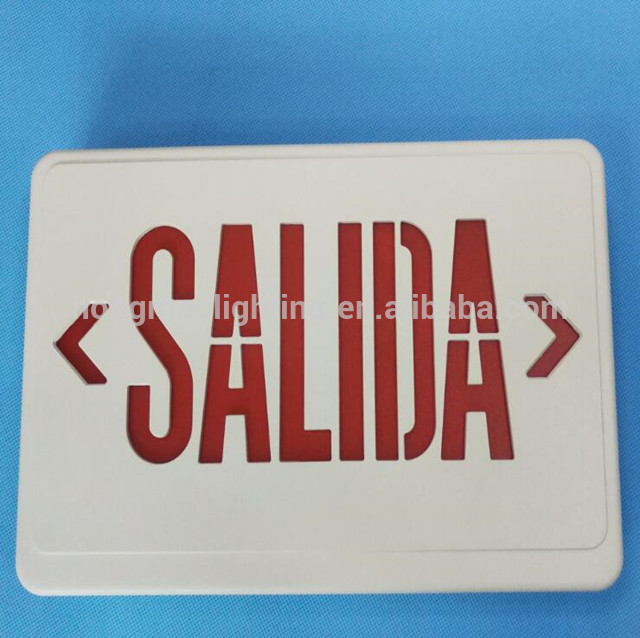 South America market good quality two spot fire plastic ABS led emergency exit sign light with ni-cd battery recharge