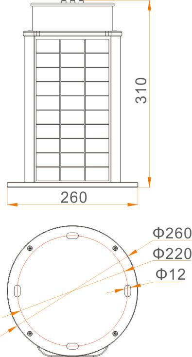 AH-MS-B1 Medium-intensity Type B  L864 Solar Aviation Obstruction Light