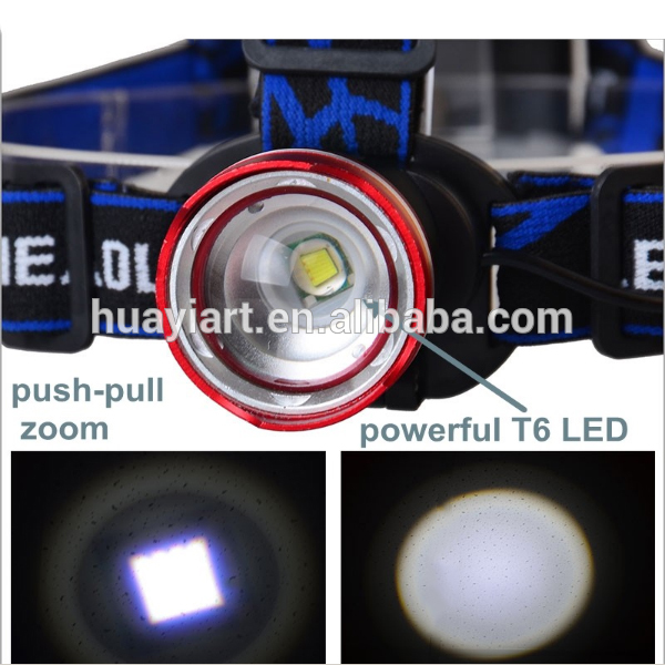 Custom Logo AA Battery Only Long Range Zoom XML T6 LED Headlamp