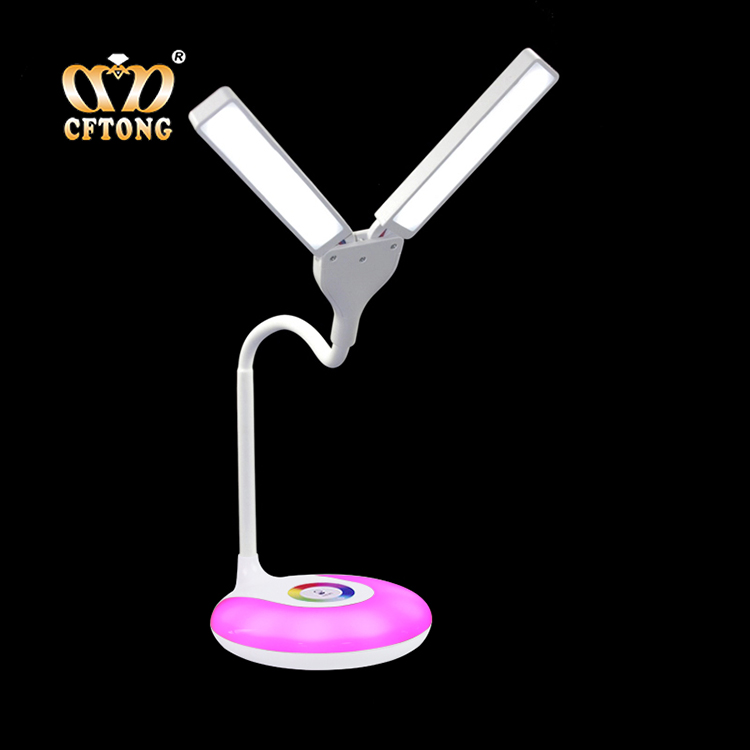 White Portable USB Charging Lamp Gooseneck LED Flexible Desk Lamp