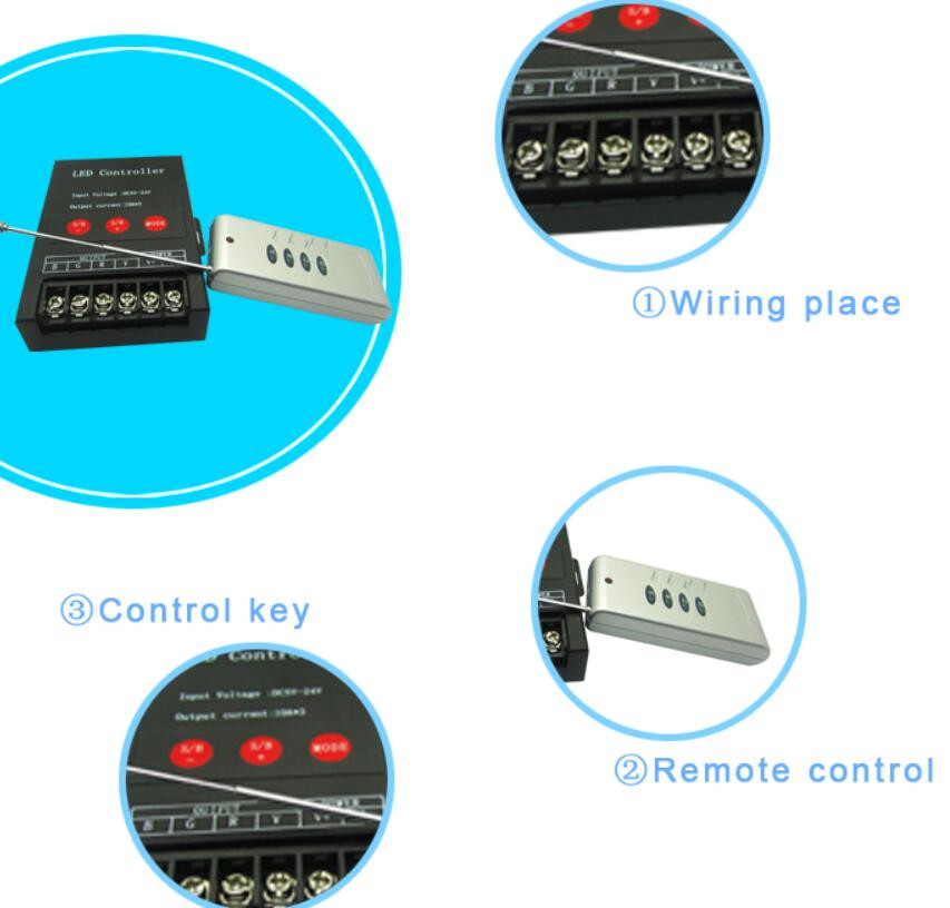 LED rgb wireless rf remote control 360W Power Controller