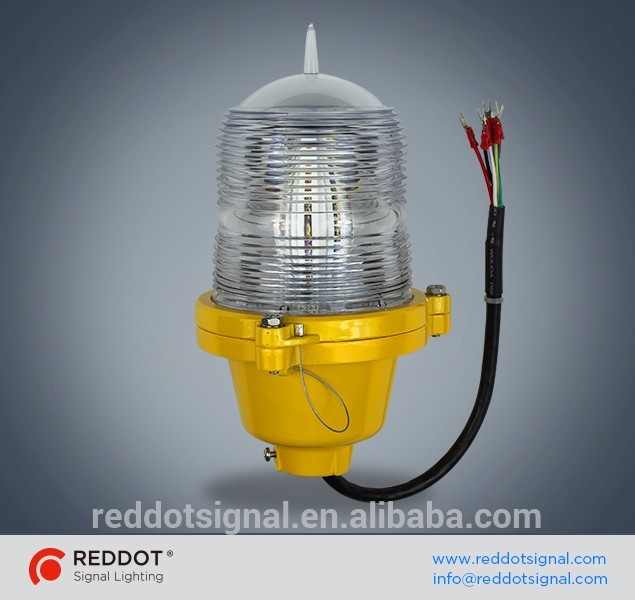 Single aviation obstacle light/low intensity LED telecom tower beacon