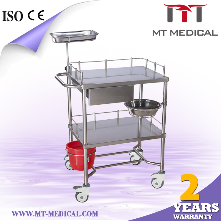 Hospital Furniture Cheap Stainless Steel Medicine Trolley for Sale