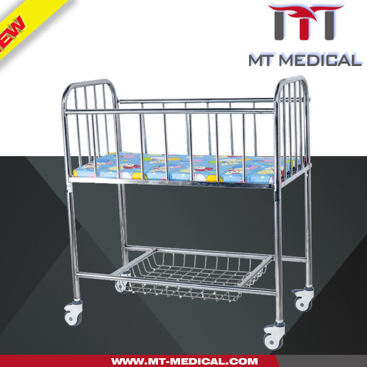 Hospital baby Cribs Steel Coating Baby Hospital Trolley Infant hospital Bed With Wheels