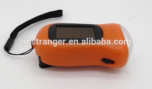 3LED solar dynamo flashlight, Hand Crank Green Power Torch Battery