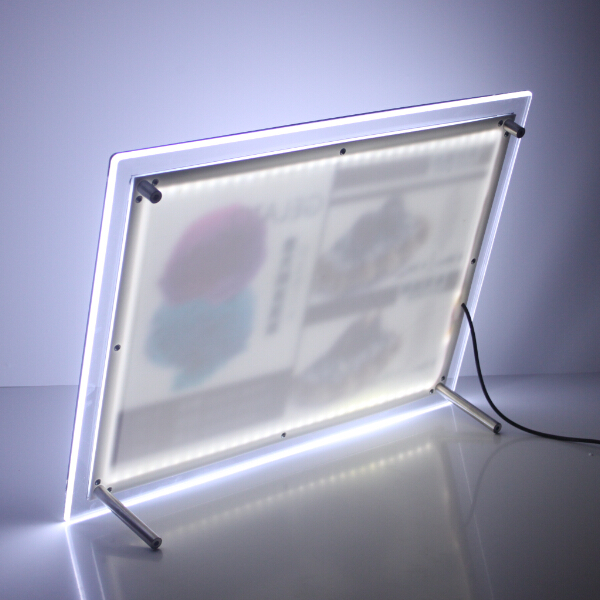 Decoration single side A3 A4 restaurant table menu display LED  crystal light box for advertising display