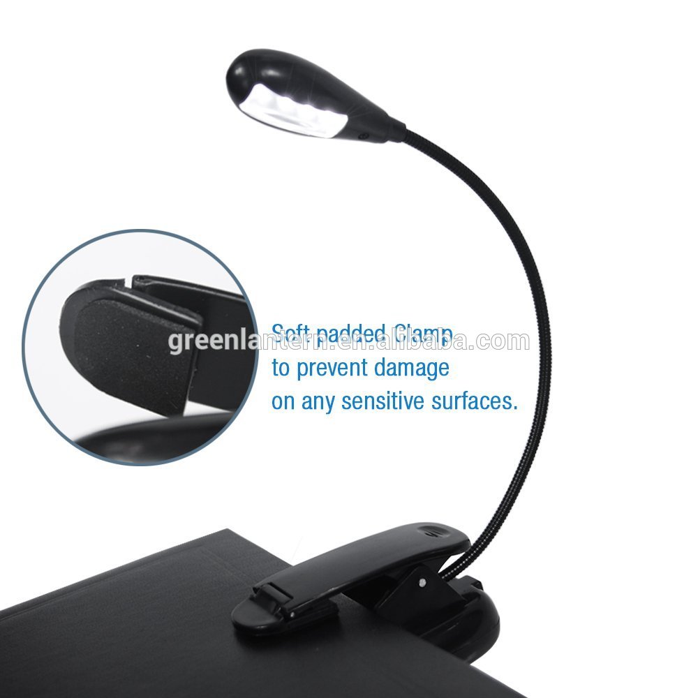 4-LED Clip-On Reading Book Light with 360 Adjustable Gooseneck Rechargeable Wireless Computer Desk Lamp