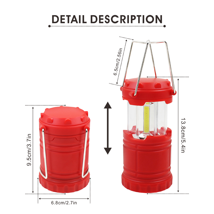 Easy Carry Extendable Mini Camping 2W COB Led Light Lantern