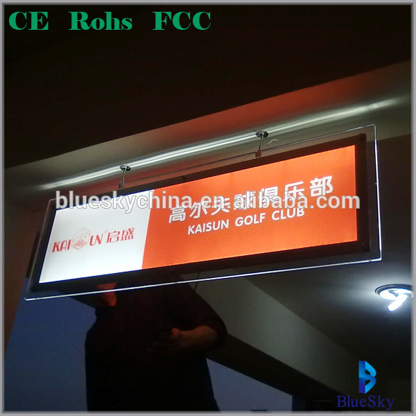 Led Window Display Board Hanging Advertising Light Box with acrylic sheet