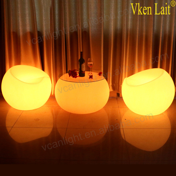 CE&ROHS approved square apple shape rechargeable led multi color led furniture led table led chairs