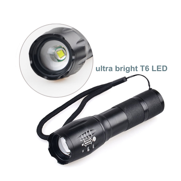 Ultra Bright 1000 Lumen T6 Torch Adjustable Focus Rechargeable LED Tactical Flashlight