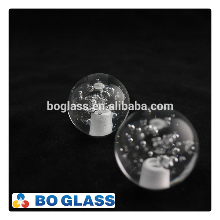 Factory Direct Supply Transparent Crystal Glass Ball With Hole & Bubbles For Chandelier