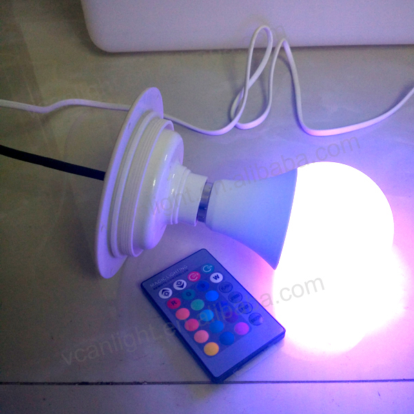 electronic RGBW 16 colors remote control E27 lamp base