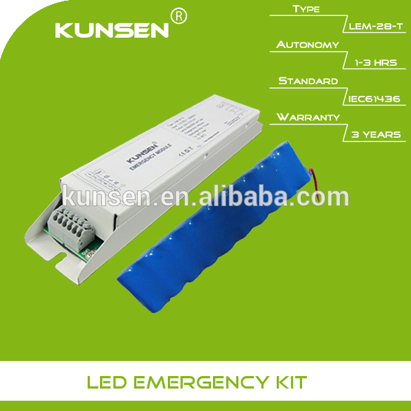 LED tube emergency conversion kit with 100% output for 12W LED tube