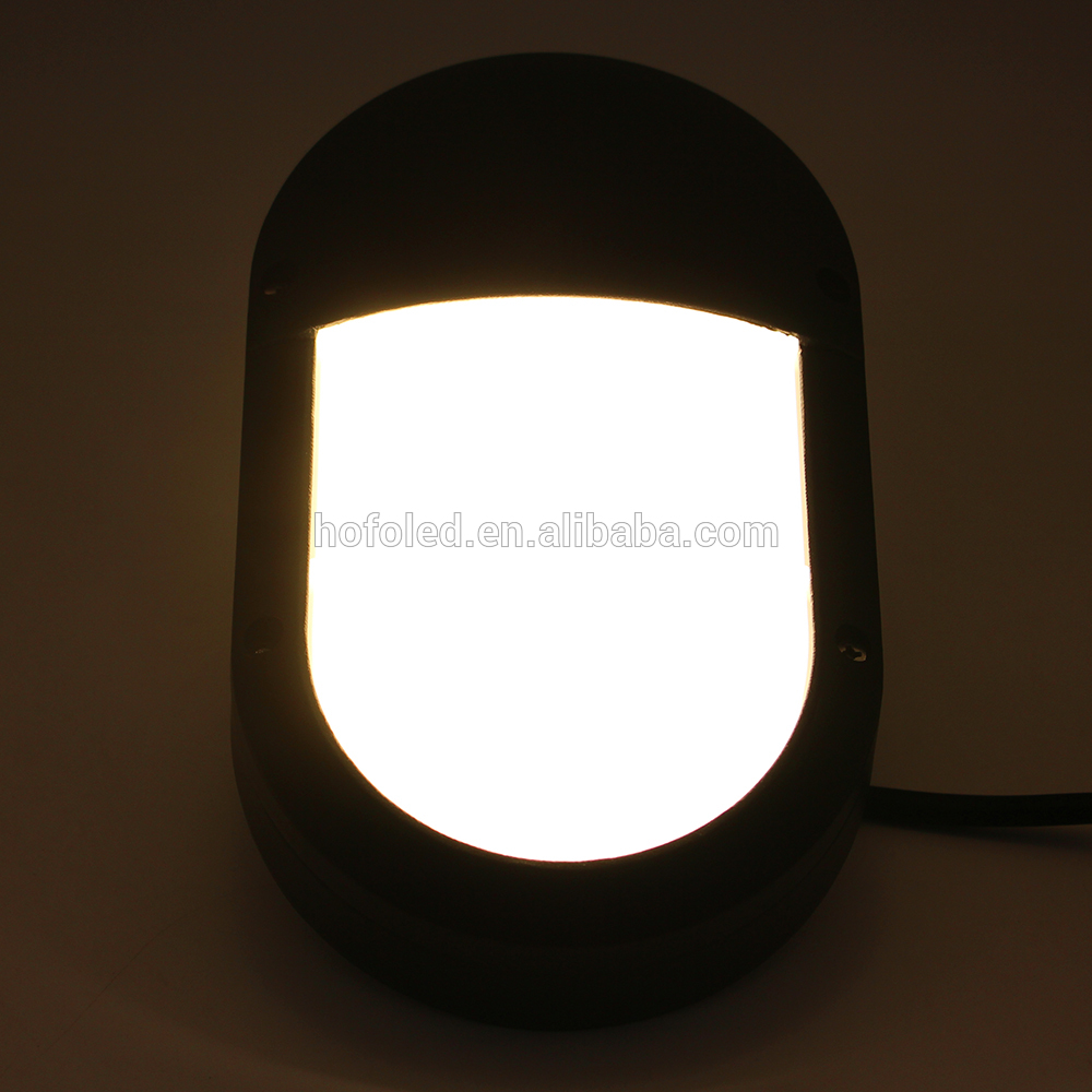 20W Oval Surface Mounted LED Bunker Light Hallway IP65 Black Bulkhead Light