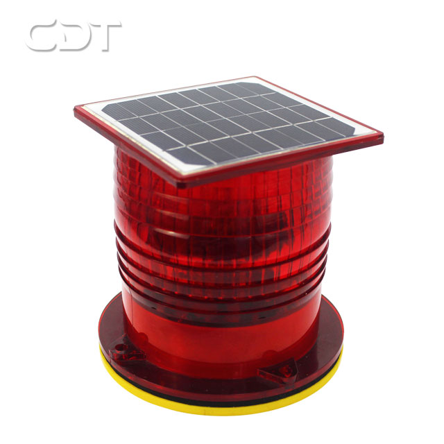 32cd 10cd DC6V 5W Solar Power Red LED obstruction light fixture for airports