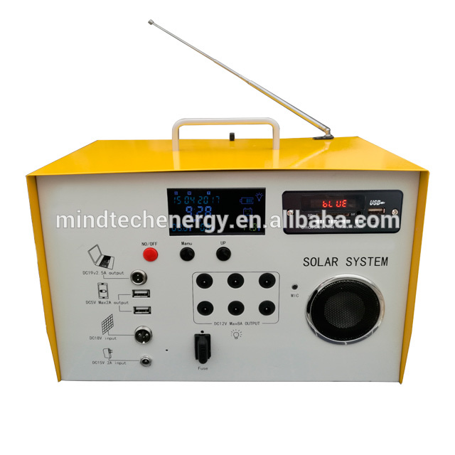 40w solar panel system with TV fan lamps for home use