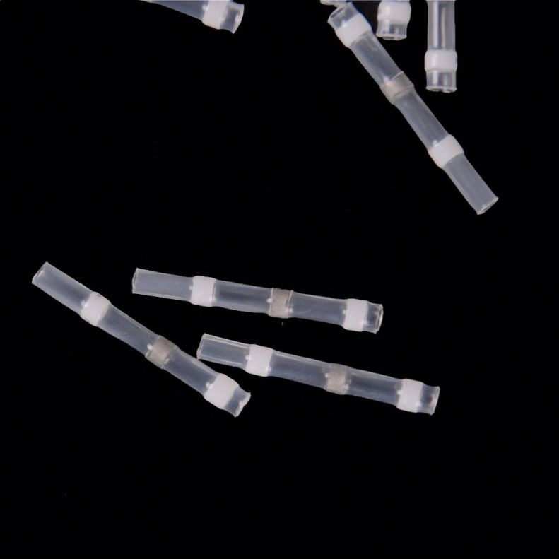 White AWG26-24 Heat Shrink Butt Splice Connector Solder Sleeve Seal Electrical Wire Crimp Connectors