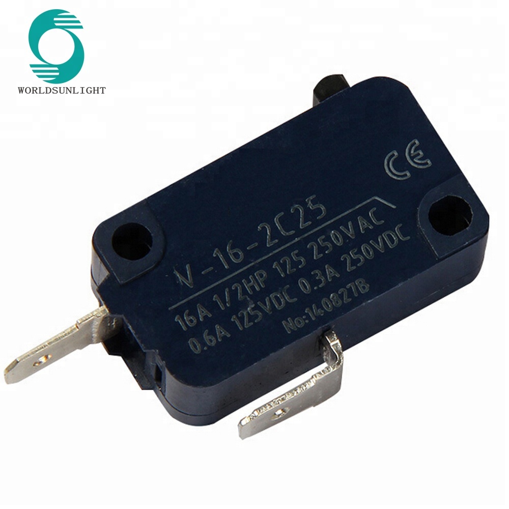 CE approval V-16-2C25 250VAC 16A 2 pins push button spst-nc microswitch mini micro switch