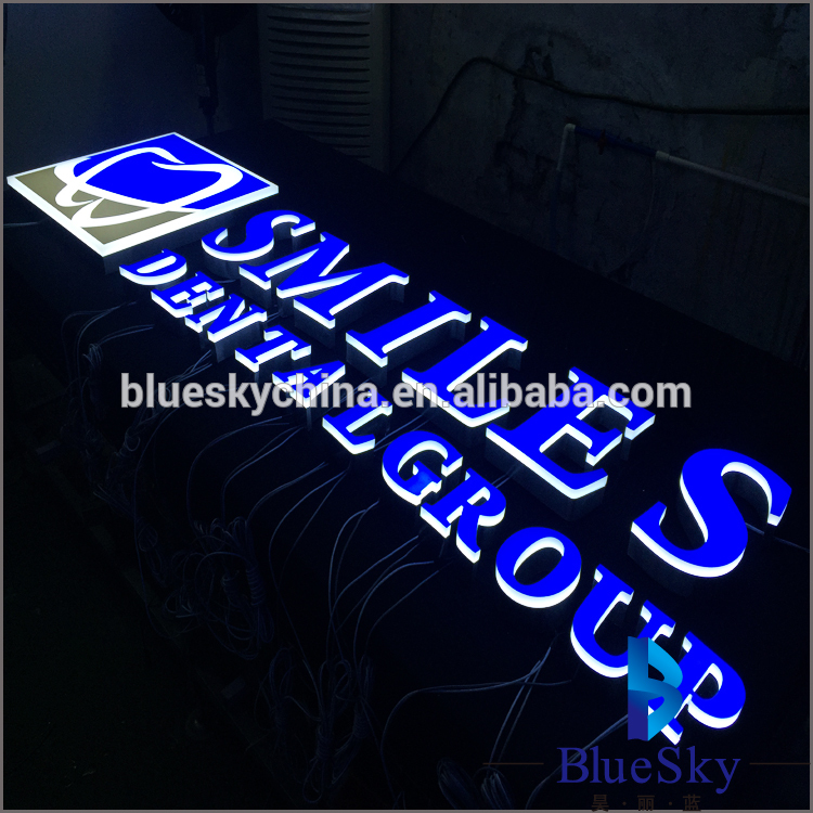 2016 Hot sales wall mouted outdoor stainless steel& acrylic led channel letter sign