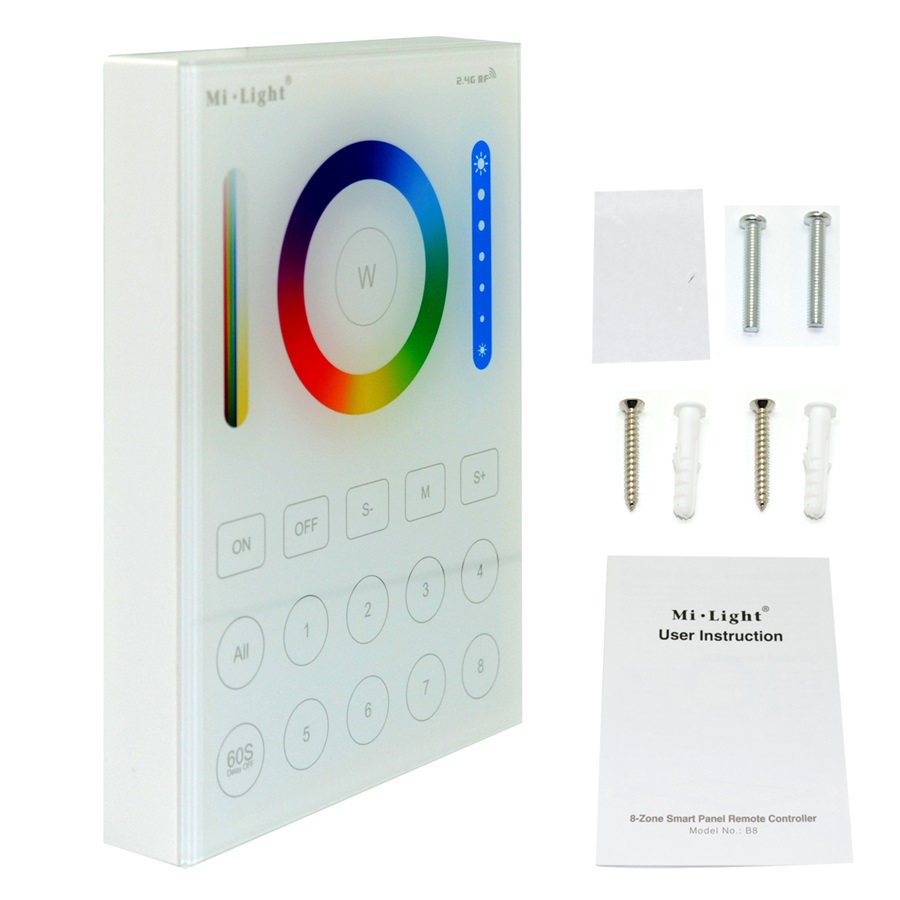 New Mi-Light B8 Smart Touch Panel Controller For RGB+CCT Bulbs Strips Downlight Flood Light