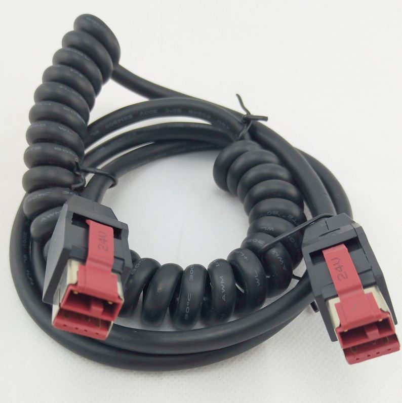 Black Flexible Spring Line 24V Powered USB 24V Cable for Printer