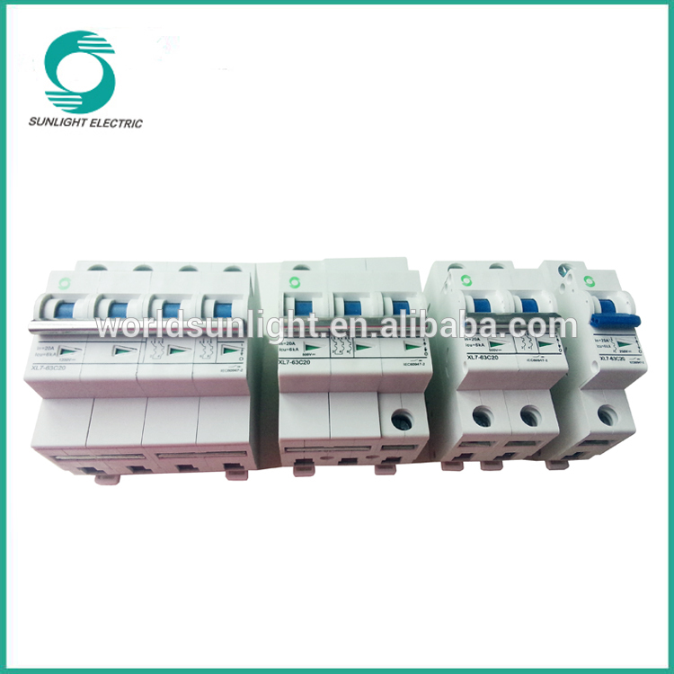 PV system C20 35MM DIN RAIL 6kA dz47-63 250VDC 500VDC 800VDC 1000VDC 1200VDC dc miniature circuit breaker switch price