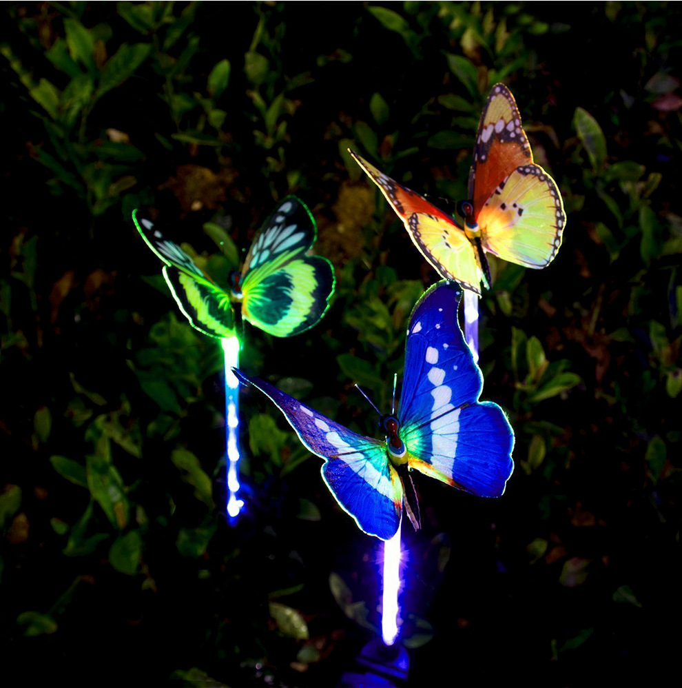 Garden Solar Lights Multi-Color Changing LED Artificial Butterfly Solar Butterfly Garden led Lights