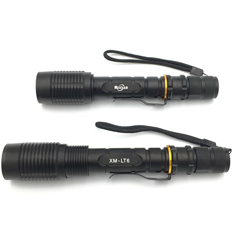 2*18650 Battery Brightness LED Zoom Torch XM-L T6 Rechargeable LED 2000 Lumen Flashlight