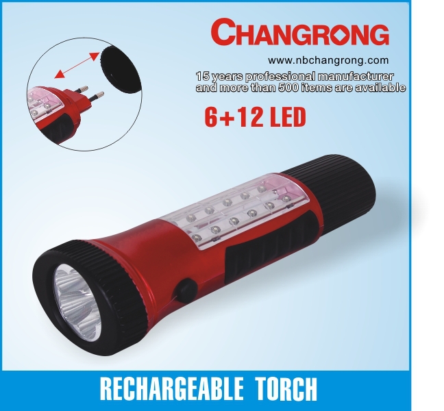 best plastic geepas rechargeable led flashlight with side light