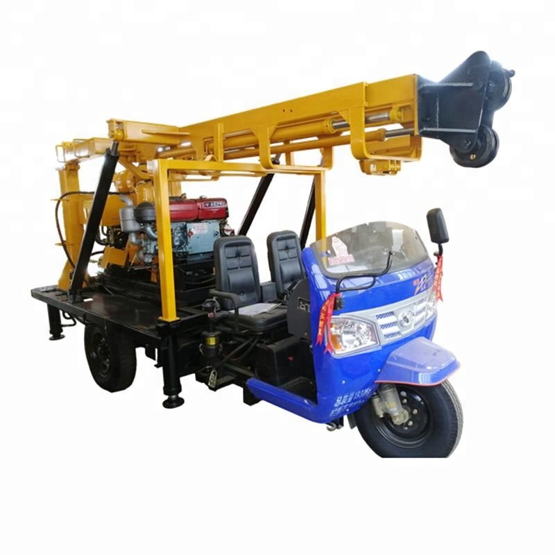 130m Portable Water Well Drilling Equipment Mounted on Motor Tricycle