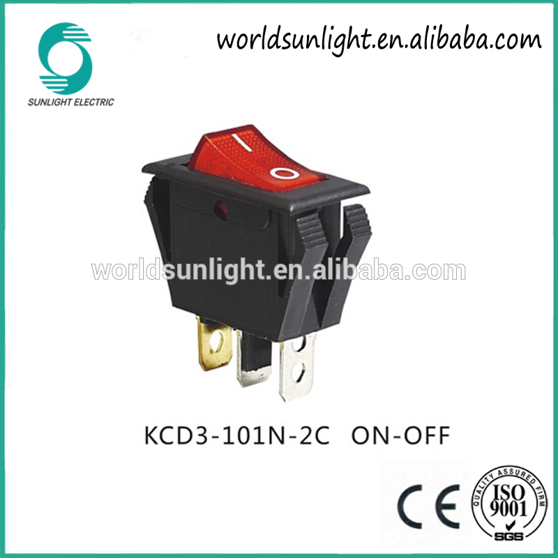 KCD3-101N-4 kcd3 16A 3 pin on-off dot illuminated spst snap-in ocker switch