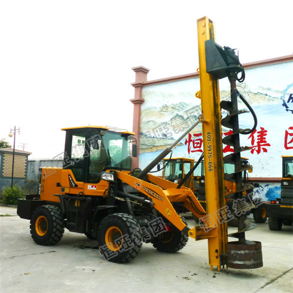 Mini multifunction front loader drill attachment auger