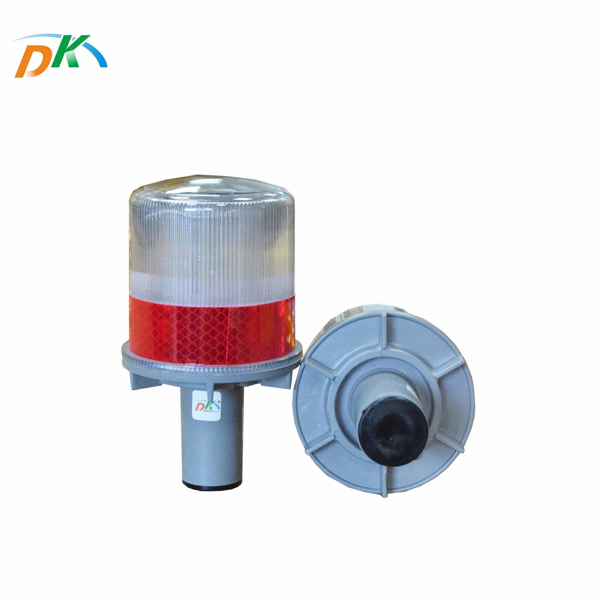 DK LED traffic cone solar flare warning light for roadway safety