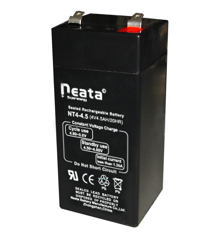 Small capacity 4.5Ah and 4V voltage sealed type and Free Maintenance Type long life lead acid battery