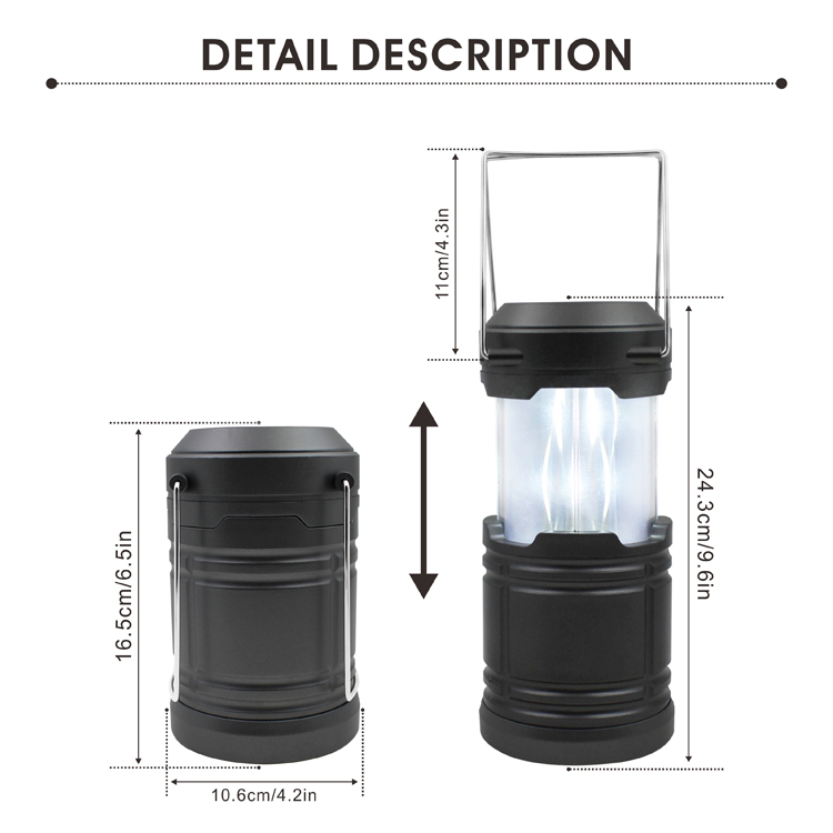 Wholesale Portable 360 Lumens COB Led Extendable Camping Lanterns