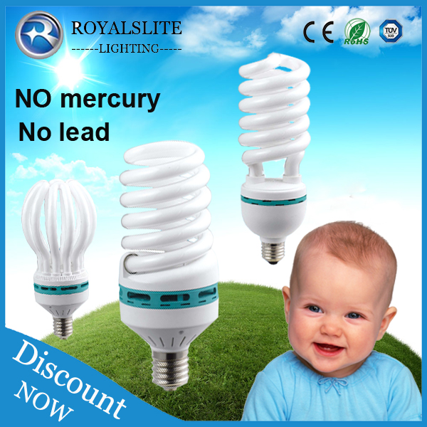 8000H Energy Saving Lamp 220-240v Spiral PBT-Plastic Energy Saver Bulbs tri-color 30w 35w CFL Light