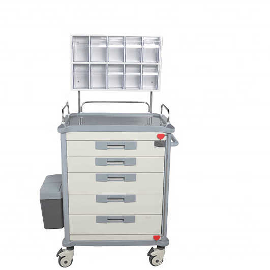 Chinese Manufacturer Hospital Equipment ABS Mobile Medical Trolley Crash Cart