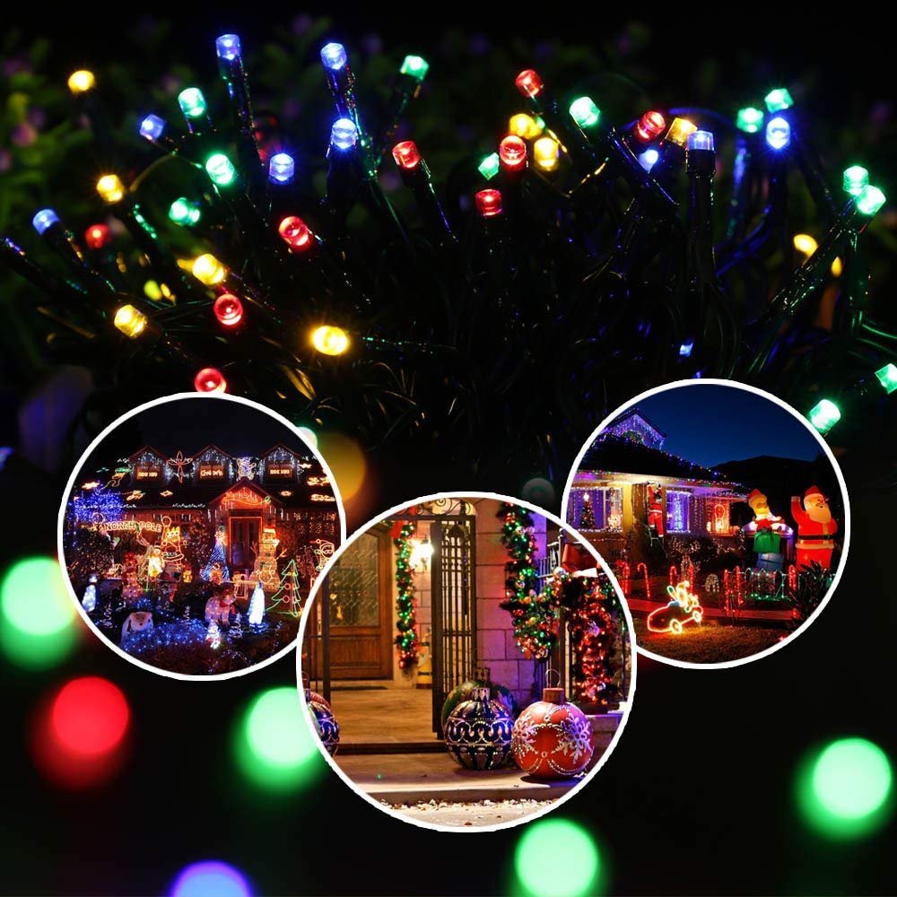 Christmas Festival Decoration Strip Lights RGB 8 Modes Solar LED String Light
