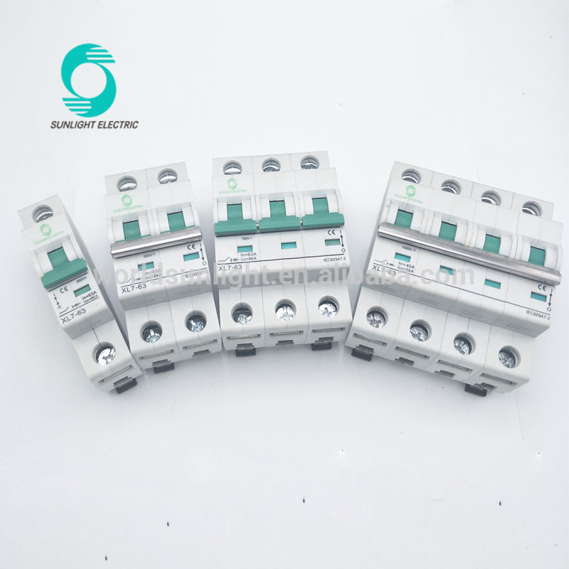 IEC 60947-2 approval 250VDC 500VDC 750VDC 1000VDC 1200VDC 6kA 63A mcb dc c63 circuit breaker
