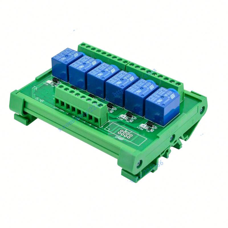 6 channel Relay Module driver board output amplifier board PLC board SL relay module DIN rail mount relay 12V 10A NPN
