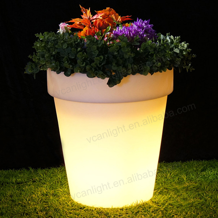 Large big size led flower pot with light