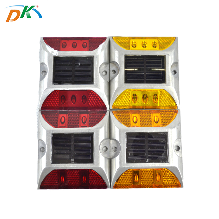 DK Aluminum double cat eyes flashing solar traffic road stud LED road stud