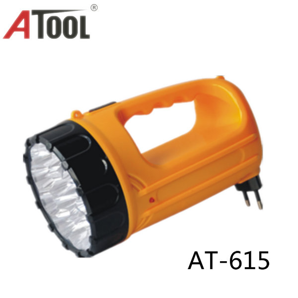 ATOOL 15led brazil plug torch AT-615 rechargeable flashlight 1W lanterna led recarregavel