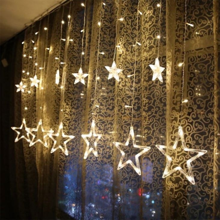 led fairy lights Christmas star string light garland led curtain for wedding/home/party/birthday decoration