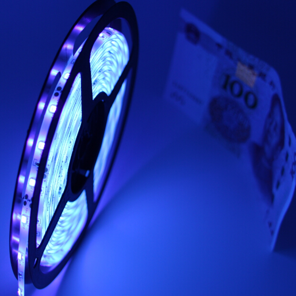 365nm uv led strip 3528 LED strip 5M 300led 12 volt non-waterproof led light