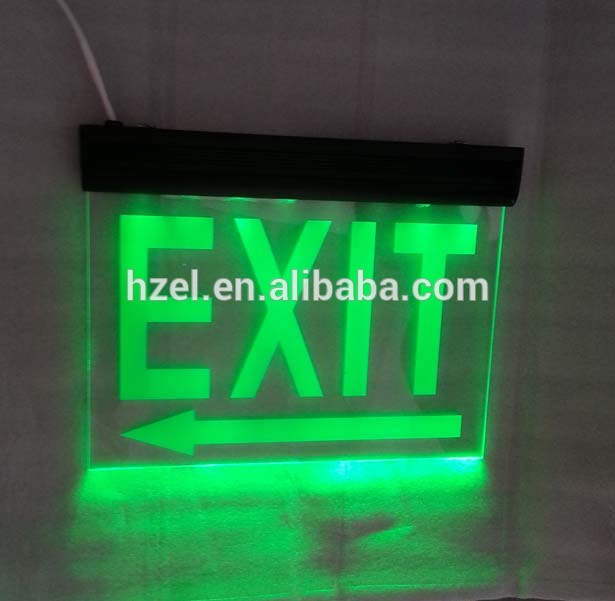 Zhuiming Acrylic Double Sides Green LED Emergency Exit Sign Light